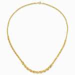 14K Yellow Gold Polished and Diamond-Cut Fancy Link Graduated 18in Necklace - Product Photo