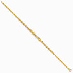14K Yellow Gold Polished and Diamond-Cut Fancy Link Graduated 7.5in Bracelet - Product Photo