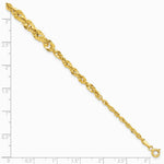 14K Yellow Gold Polished and Diamond-Cut Fancy Link Graduated 7.5in Bracelet - Product Photo