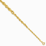 14K Yellow Gold Polished and Diamond-Cut Fancy Link Graduated 7.5in Bracelet - Product Photo