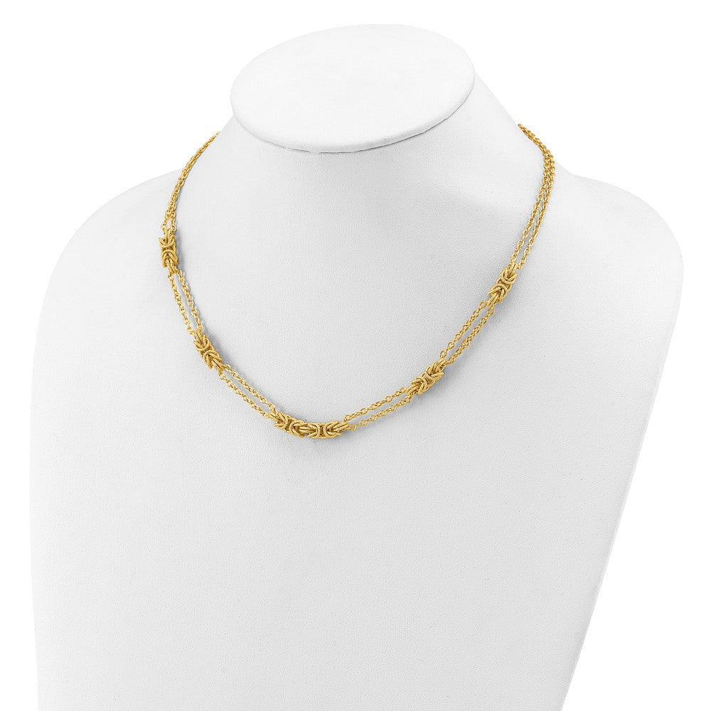 Leslie's 14K Polished and Textured Fancy Link Necklace - Product Photo