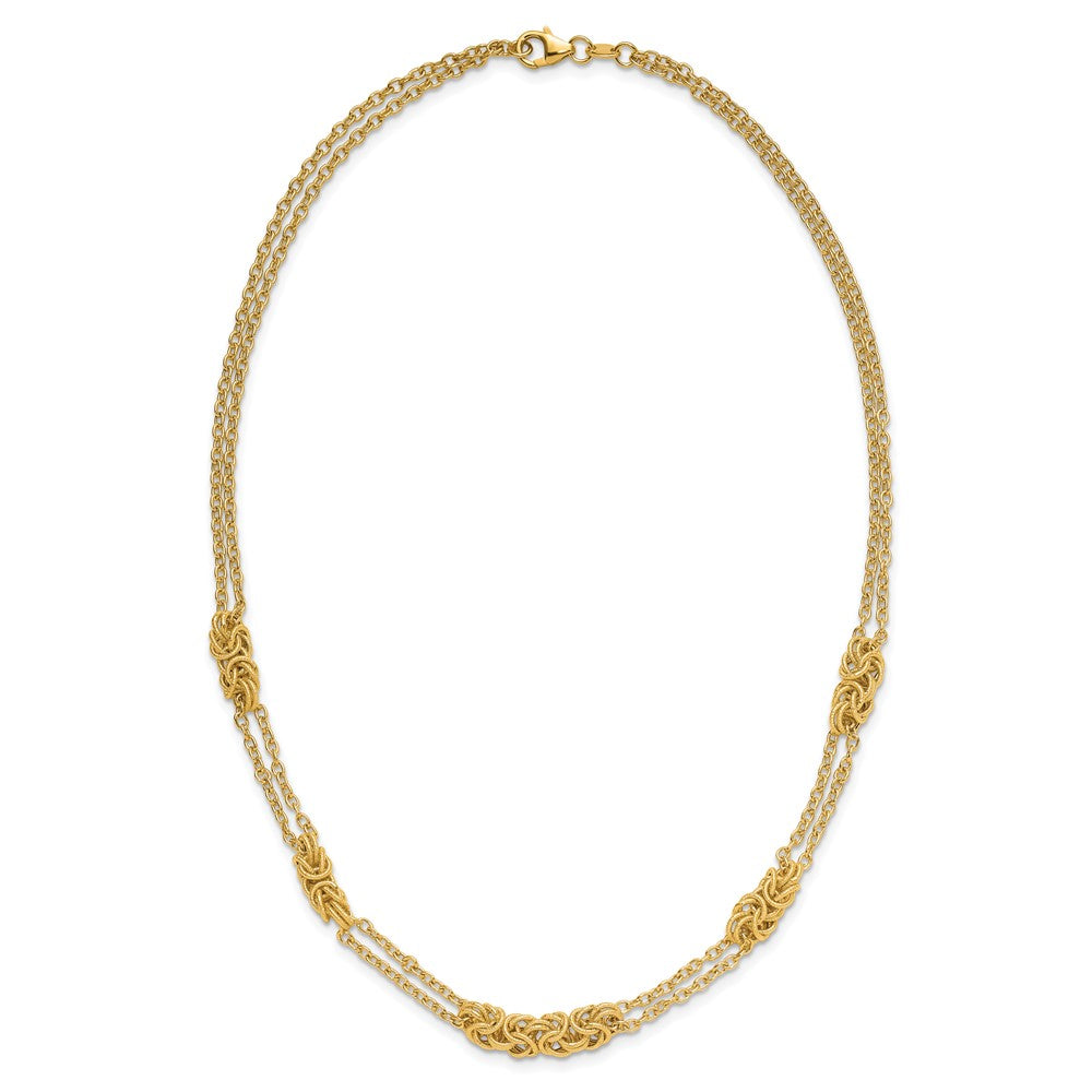 Leslie's 14K Polished and Textured Fancy Link Necklace - Product Photo