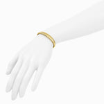 14K Yellow Gold Polished Grooved Graduated Bracelet - Product Photo