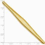 14K Yellow Gold Polished Grooved Graduated Bracelet - Product Photo