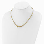 14K Yellow Gold Polished Graduated Fancy Link Necklace - Product Photo