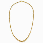 14K Yellow Gold Polished Graduated Fancy Link Necklace - Product Photo