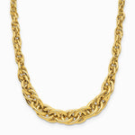 14K Yellow Gold Polished Graduated Fancy Link Necklace - Product Photo