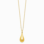 14K Yellow Gold Polished Teardrop 16in with 2in ext. Necklace - Product Photo