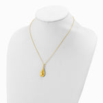 14K Yellow Gold Polished Teardrop 16in with 2in ext. Necklace - Product Photo