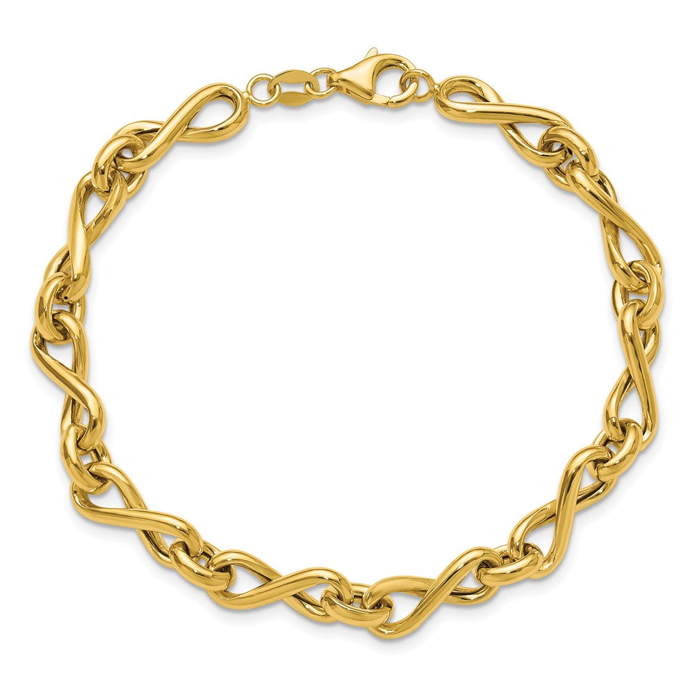 Leslie's 14K Polished Fancy Twisted Link Infinity Bracelet - Product Photo