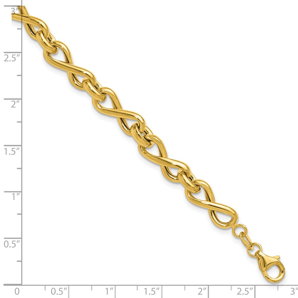Leslie's 14K Polished Fancy Twisted Link Infinity Bracelet - Product Photo