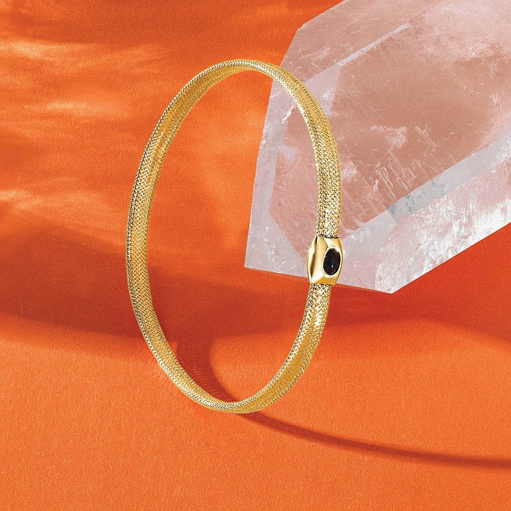 Leslie's 14K Polished Onyx Mesh Slip-on Stretch Bracelet - Product Photo