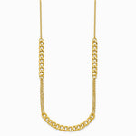 14K Yellow Gold Polished/Dia-cut Fancy Link with 2in ext. Necklace - Product Photo