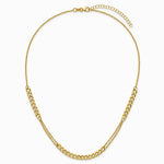 14K Yellow Gold Polished/Dia-cut Fancy Link with 2in ext. Necklace - Product Photo