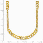 14K Yellow Gold Polished/Dia-cut Fancy Link with 2in ext. Necklace - Product Photo