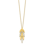 Leslie's 14K Two-tone Polished/Dia-cut Fancy w/1in ext. Necklace - Product Photo