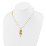 Leslie's 14K Two-tone Polished/Dia-cut Fancy w/1in ext. Necklace - Product Photo