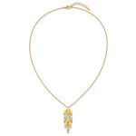Leslie's 14K Two-tone Polished/Dia-cut Fancy w/1in ext. Necklace - Product Photo