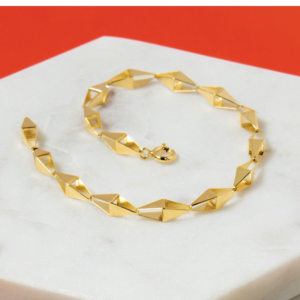 Leslie's 14K Polished Geometric Link Bracelet - Product Photo