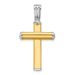 Leslie's 14K Two-tone Polished and Diamond-cut Cross Pendant - Product Photo