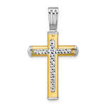 Leslie's 14K Two-tone Polished and Diamond-cut Cross Pendant - Product Photo