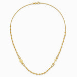 14K Yellow Gold Polish/Dia-cut/Beaded Religious Rosary Style Necklace - Product Photo