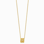 14K Yellow Gold Polished Floral Bead with 1 Inch Ext. Necklace - Product Photo