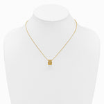 14K Yellow Gold Polished Floral Bead with 1 Inch Ext. Necklace - Product Photo