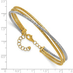 Leslie's 14KTT Polished & Textured Fancy 3-Wire w/ 1in Ext. Bangle - Product Photo