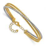 Leslie's 14KTT Polished & Textured Fancy 3-Wire w/ 1in Ext. Bangle - Product Photo