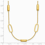 14K Yellow Gold Polished Elongated Oval and Bar with 2in Ext. Necklace - Product Photo