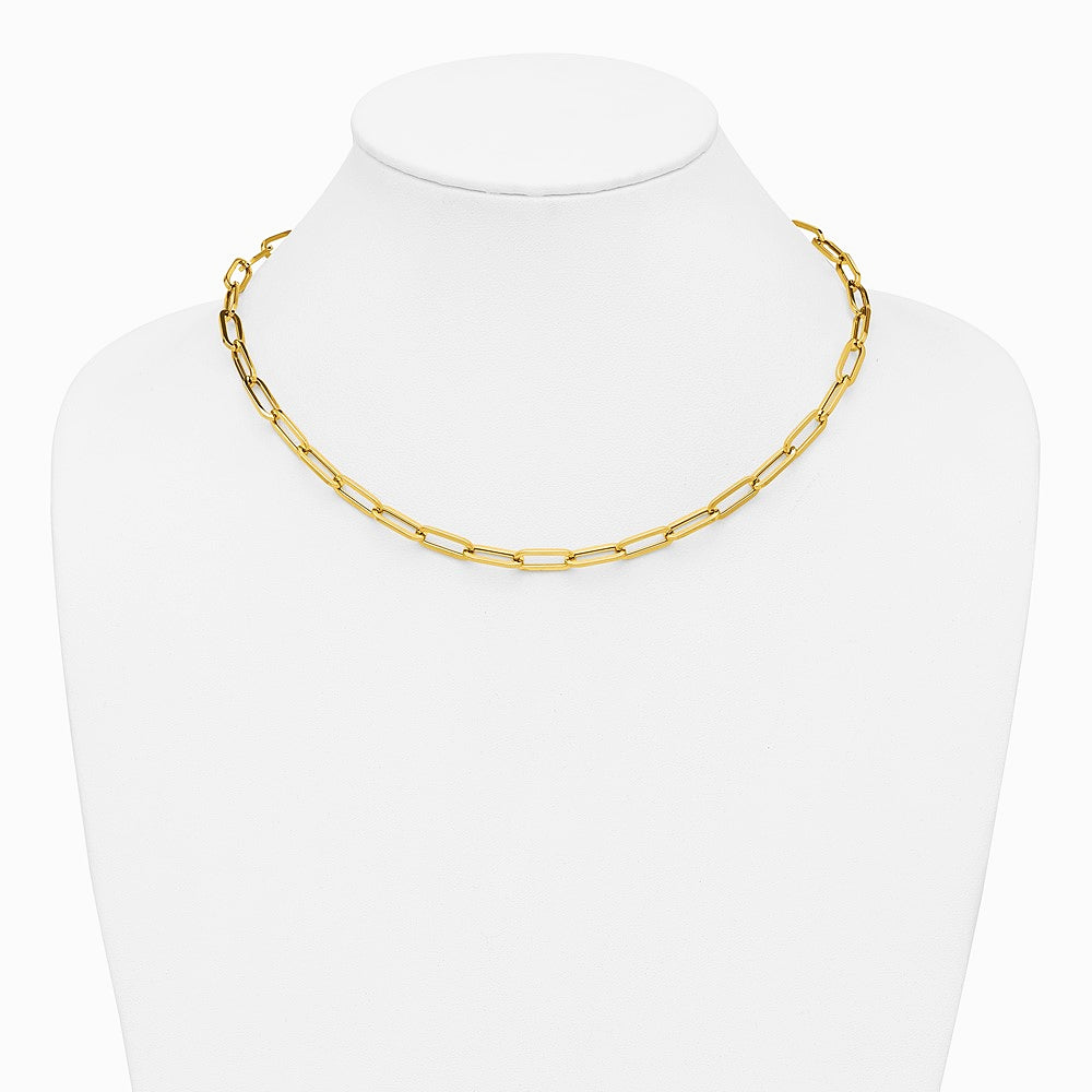 14K Yellow Gold Polished Fancy Link Necklace - Product Photo
