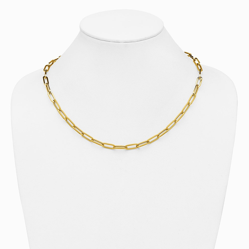 14K Yellow Gold Polished Fancy Link Necklace - Product Photo