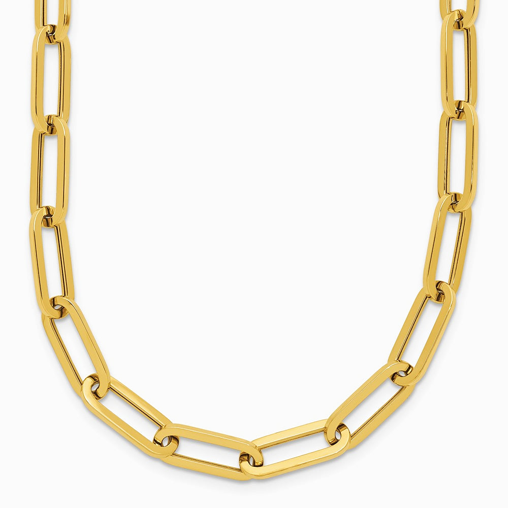 14K Yellow Gold Polished Fancy Link Necklace - Product Photo