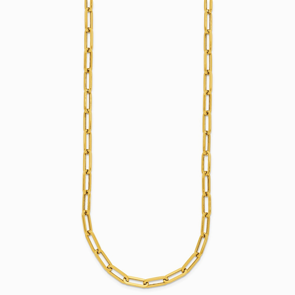14K Yellow Gold Polished Fancy Link Necklace - Product Photo