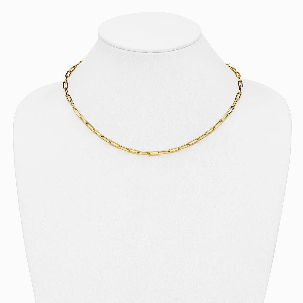 14K Yellow Gold Polished Fancy Link Necklace - Product Photo