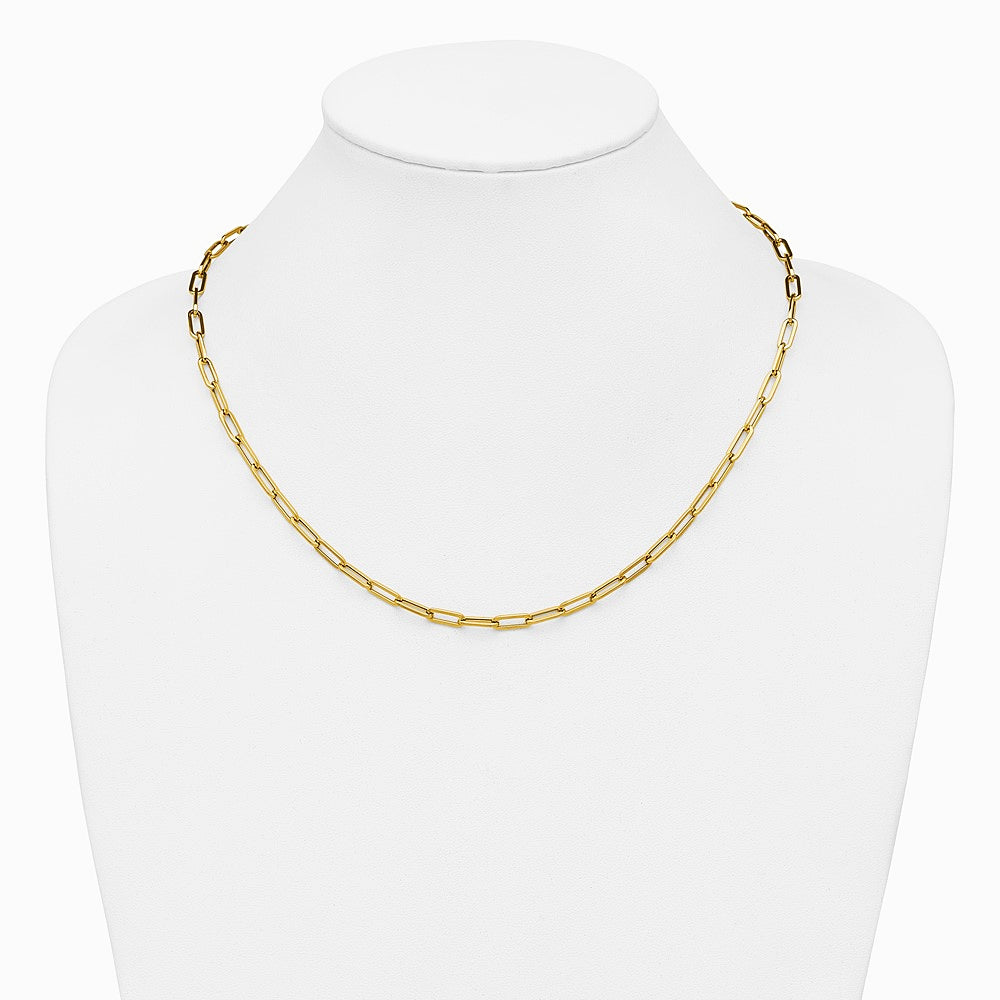 14K Yellow Gold Polished Fancy Link Necklace - Product Photo