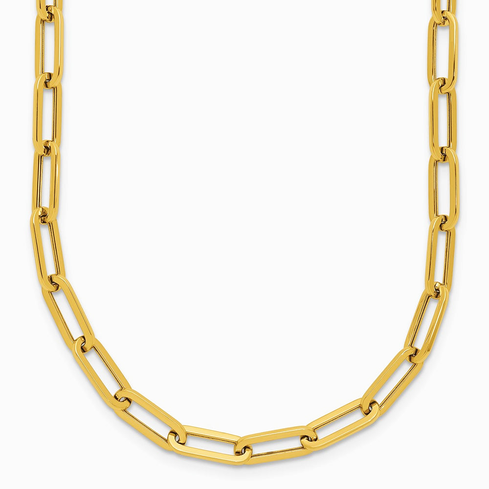 14K Yellow Gold Polished Fancy Link Necklace - Product Photo