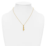 Leslie's 14K Polished Wavy Pendant on Dia-cut Chain w/1in ext. Necklace - Product Photo