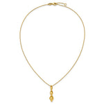 Leslie's 14K Polished Wavy Pendant on Dia-cut Chain w/1in ext. Necklace - Product Photo