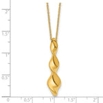 Leslie's 14K Polished Wavy Pendant on Dia-cut Chain w/1in ext. Necklace - Product Photo