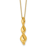 Leslie's 14K Polished Wavy Pendant on Dia-cut Chain w/1in ext. Necklace - Product Photo