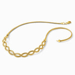 14K Yellow Gold Polished Fancy Woven Necklace - Product Photo