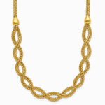 14K Yellow Gold Polished Fancy Woven Necklace - Product Photo