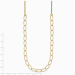 14K Yellow Gold Polished and Dia-cut Fancy Oval Link Necklace - Product Photo
