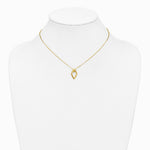 14K Yellow Gold Polished Diamond Shape Pendant with 2in ext. Necklace - Product Photo
