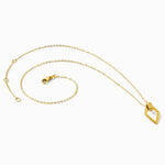 14K Yellow Gold Polished Diamond Shape Pendant with 2in ext. Necklace - Product Photo