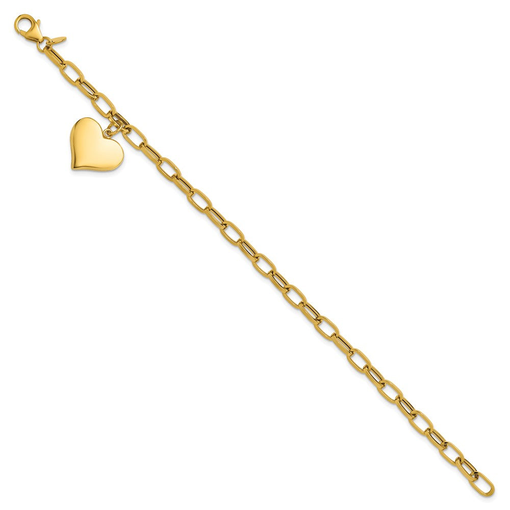 Leslie's 14K Polished Heart Charm Bracelet - Product Photo