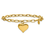 Leslie's 14K Polished Heart Charm Bracelet - Product Photo