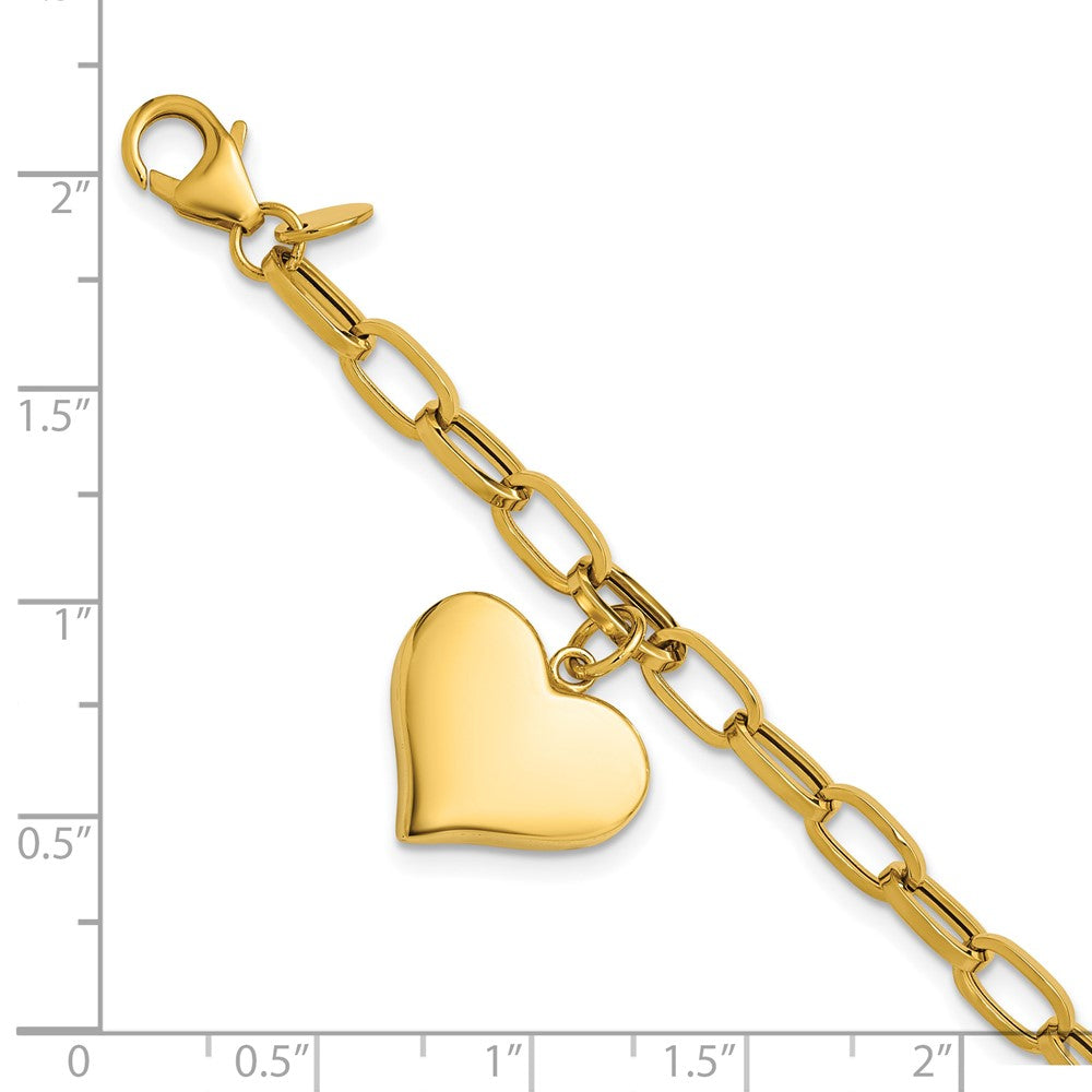 Leslie's 14K Polished Heart Charm Bracelet - Product Photo